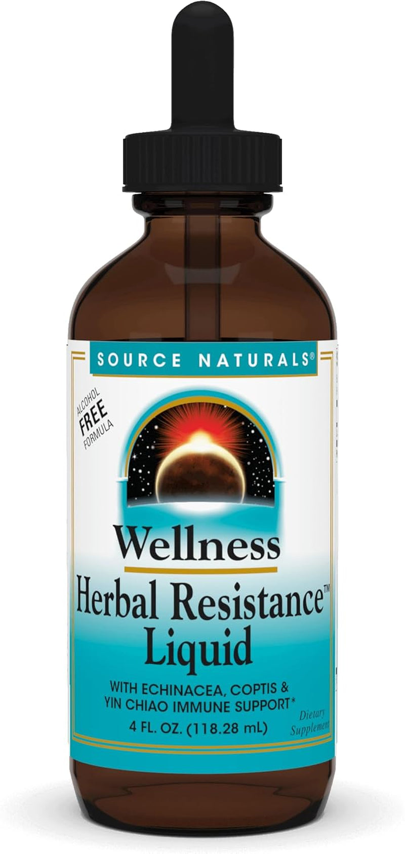 Wellness Herbal Resistance Liquid with Echinacea, Coptis, and Yin Chiao, Immune Support* - Alcohol Free - 4 Fliud Oz TLBH