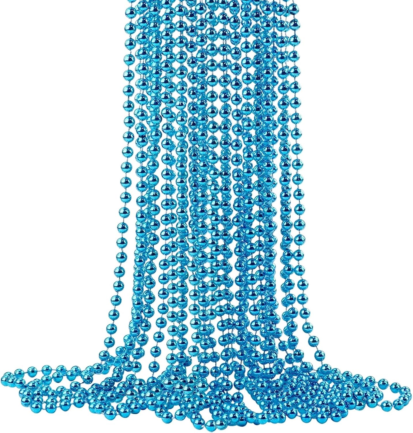 15 PCS St. Patricks Day Necklaces, Green Mardi Gras Christmas Bead Necklaces, 33" 7 Mm St. Patricks Day Green Beads St. Patricks Day Accessories for Mardi Gras, St. Patricks Day Party Favors