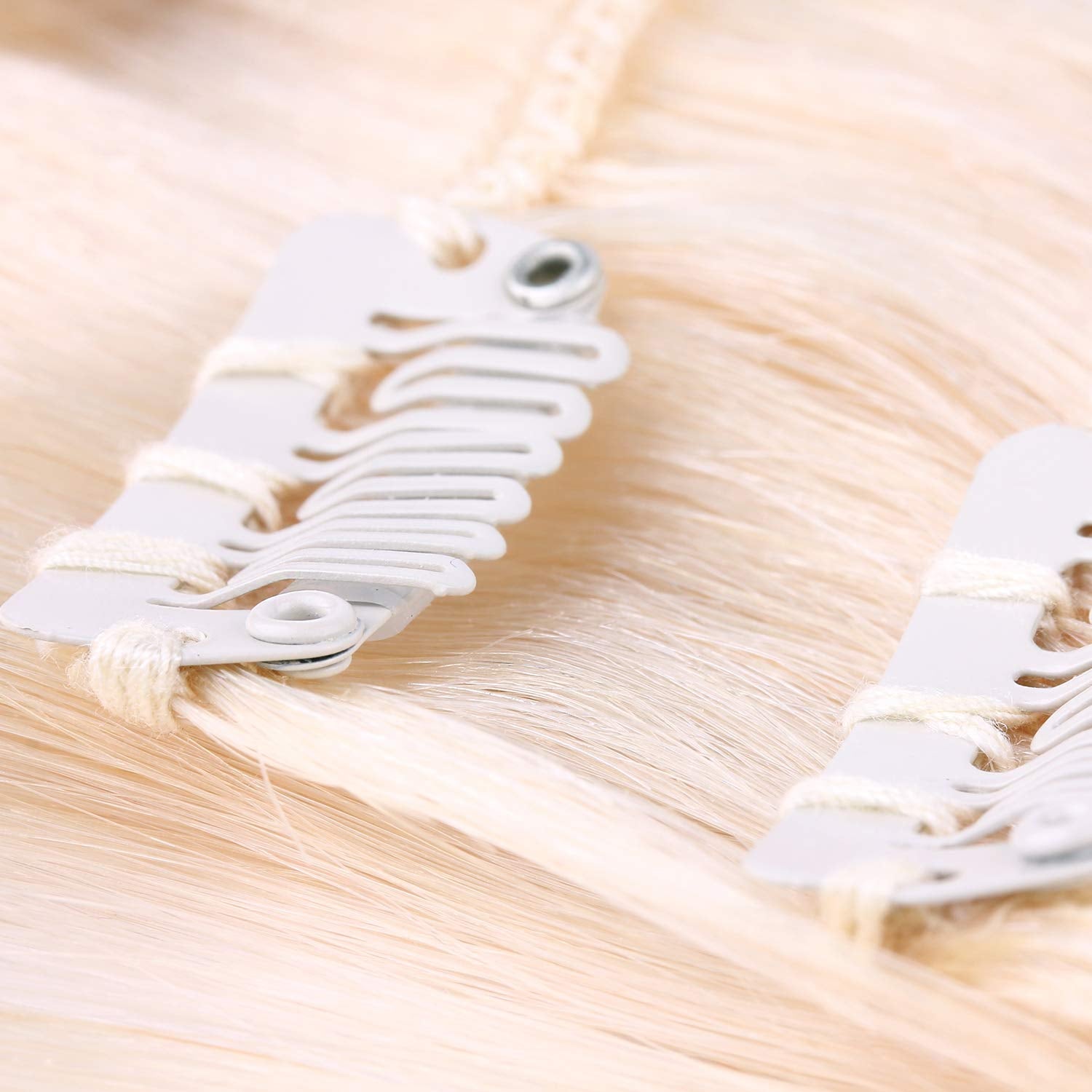 85 Pieces Hair Extensions Clip Wig Making Set, Includes 50 U-Shape Snap Clips, 10 Curved Needles, 20 T-Pins, 3 Rolls Weaving Thread, 2 Needle Threader for Wig Making Hair Extensions