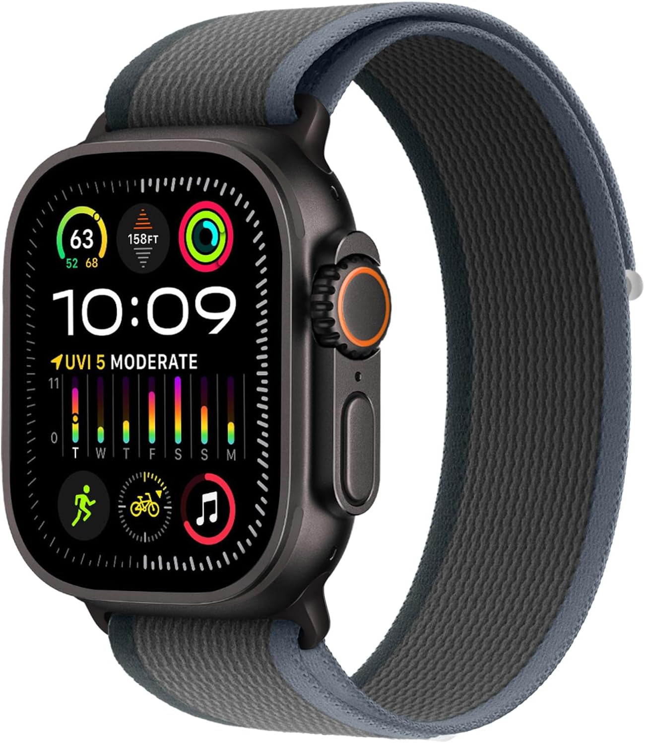 Trail Loop Nylon Band - Compatible with Apple Watch Ultra 2 Band/Ultra Band 49Mm 45Mm 44Mm Men Women, Braided Elastic Weave Sport Strap for Iwatch Ultra 2, Iwatch Ultra Series 10 46Mm SE/9/8/7/6/5/4