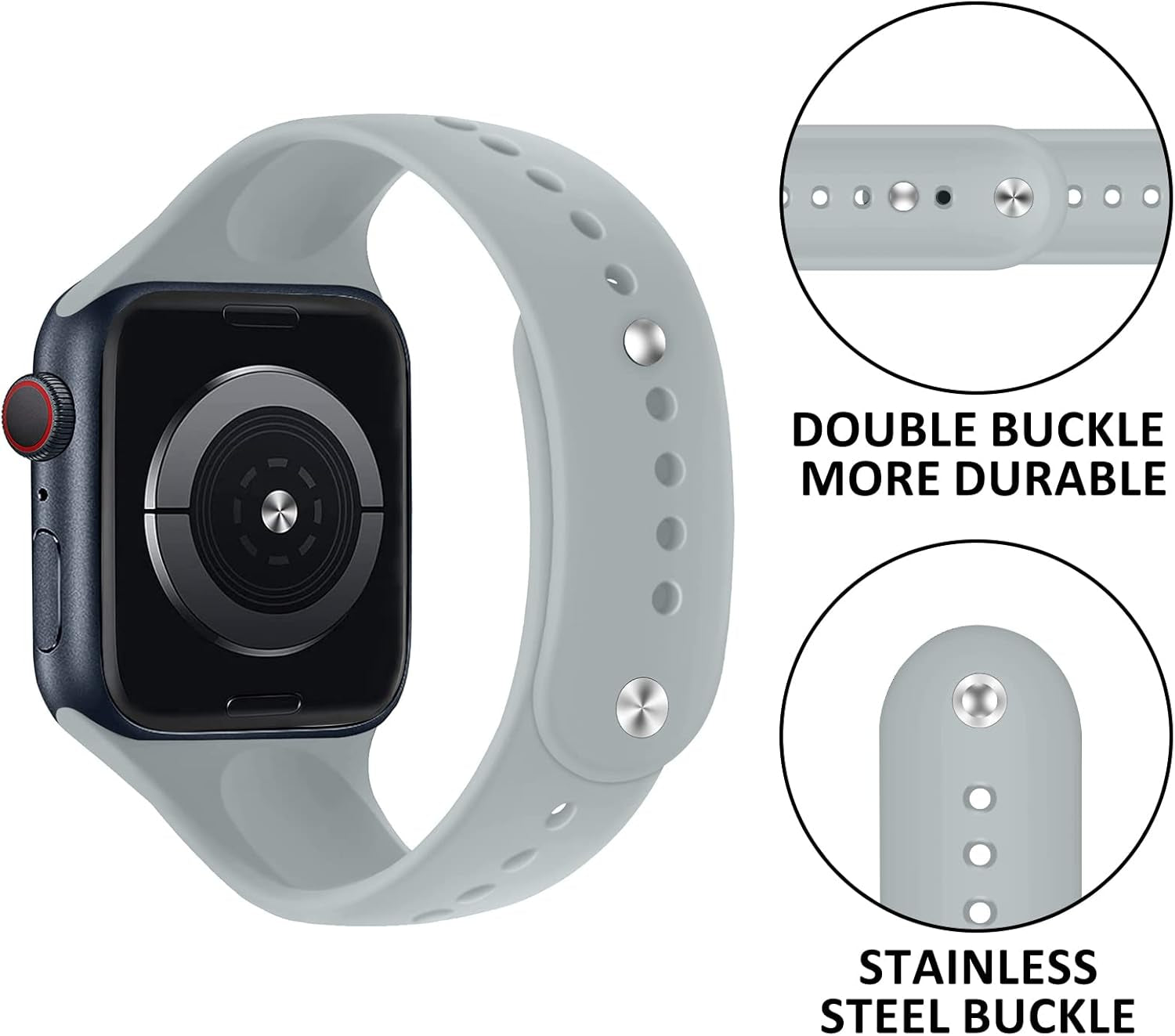 Sport Bands for Apple Watch Band 40Mm 44Mm 45Mm 49Mm 41Mm 38Mm 42Mm Women/Men,Soft Silicone Strap for Apple Watch Series 9,Ultra 2,8,Ultra,Se,7 6 5 4 3,Correa Iwatch Bands Wristband