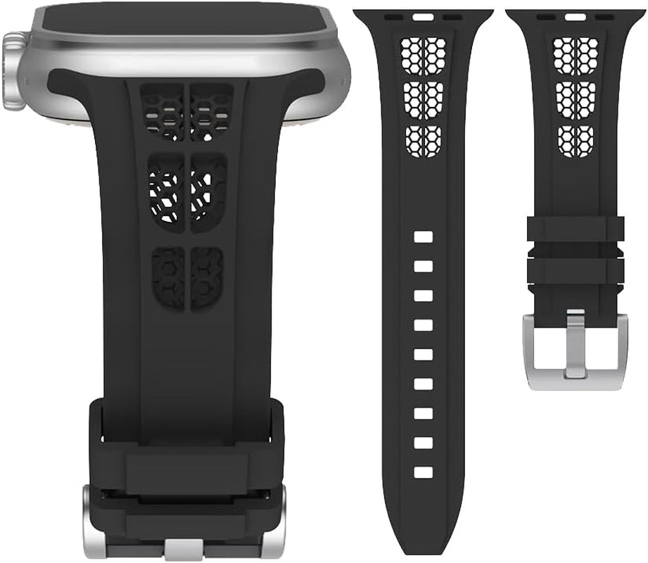 Sport Bands Compatible with Apple Watch Band 38Mm 40Mm 41Mm 42Mm 44Mm 45Mm 46Mm 49Mm Women Men,Soft Silicone Breathable Replacement Strap for Iwatch Ultra/Ultra 2 Series 10 9 8 7 6 5 4 3 2 1 SE