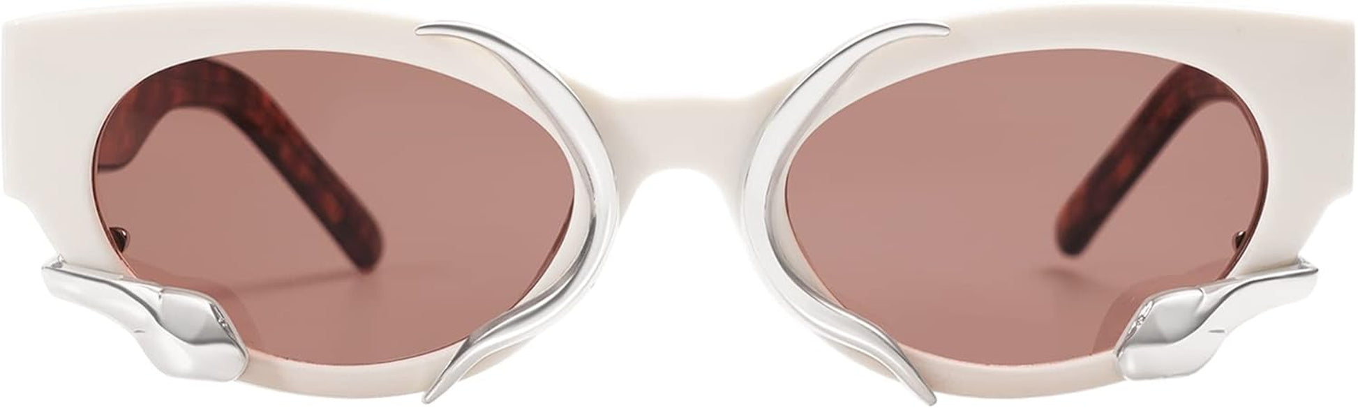 Trendy Sunglasses for Women Men Vintage Narrow Cateye Metal Snake Sunnie Y2K Accessories AP3621