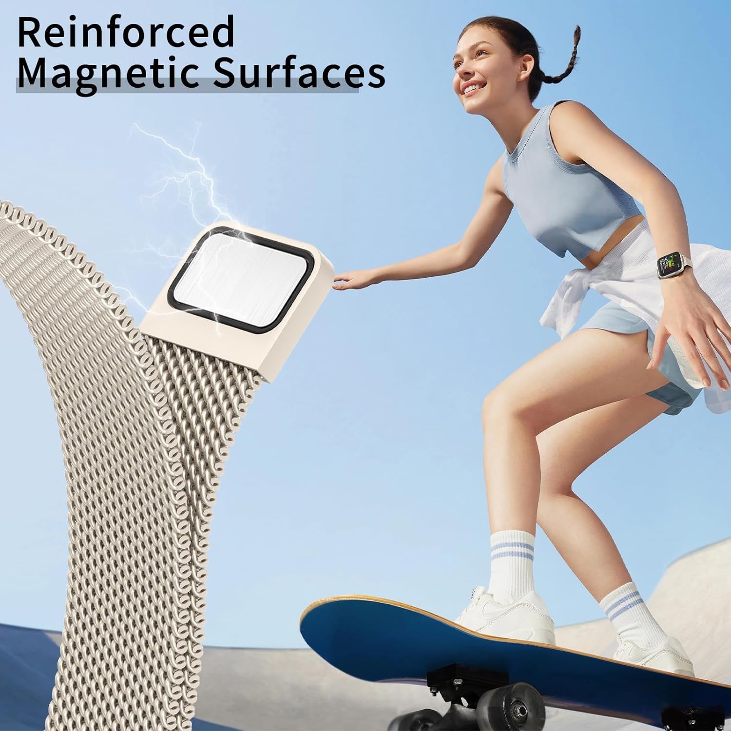 Slim Milanese Loop Compatible with Apple Watch Band for Women 40Mm 41Mm 38Mm 44Mm 45Mm 49Mm 42Mm, Stainless Steel Magnetic Mesh Strap Work on Iwatch Bands Series 9 8 7 6 5 4 3 2 1 Ultra SE