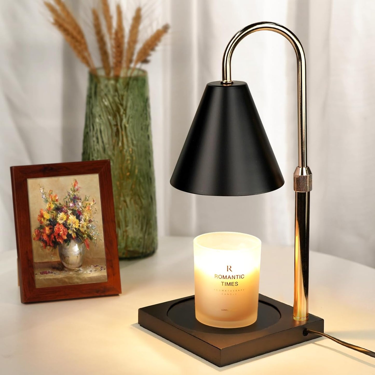 Small Candle Warmer Lamp with Timer, Black Adjustable Candle Lamp Warmer for Jar Candles, Birthday Gifts for Women Mom, Candle Heater House Warming Gift, Cute Lamp Candle Warmer Home Decor for Bedroom