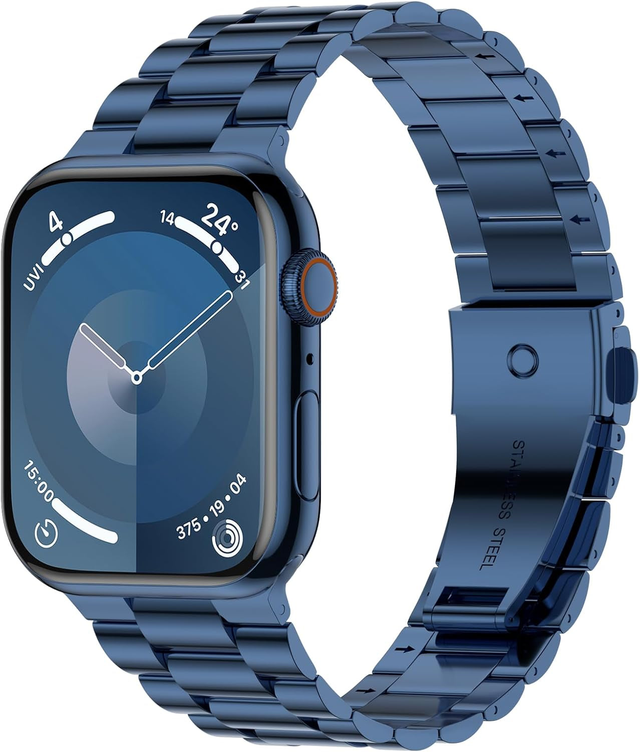 Compatible with Apple Watch Band 41Mm 40Mm 38Mm, Upgraded Stainless Steel Replacement Original Iwatch Bands for Series 9 Ultra 8 7 6 5 4 3 2 1 Women,Blue