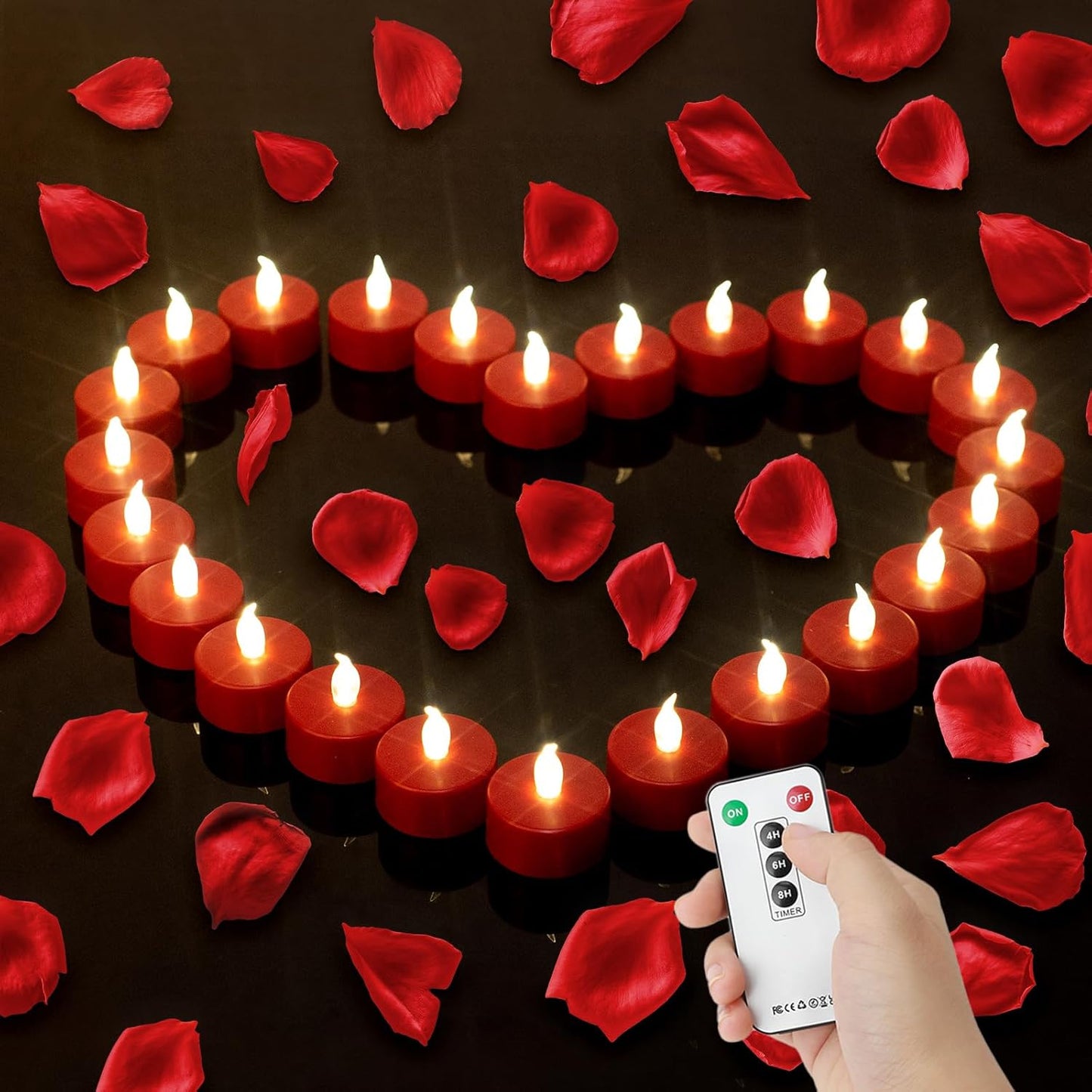 Tea Light Candles with Remote Control,Flickering Flameless LED Candle,Long Lasting 400+Hours,Battery Operated with Timer for Home Decoration Seasonal &Festival Celebration Warmyellow (24Pcs)