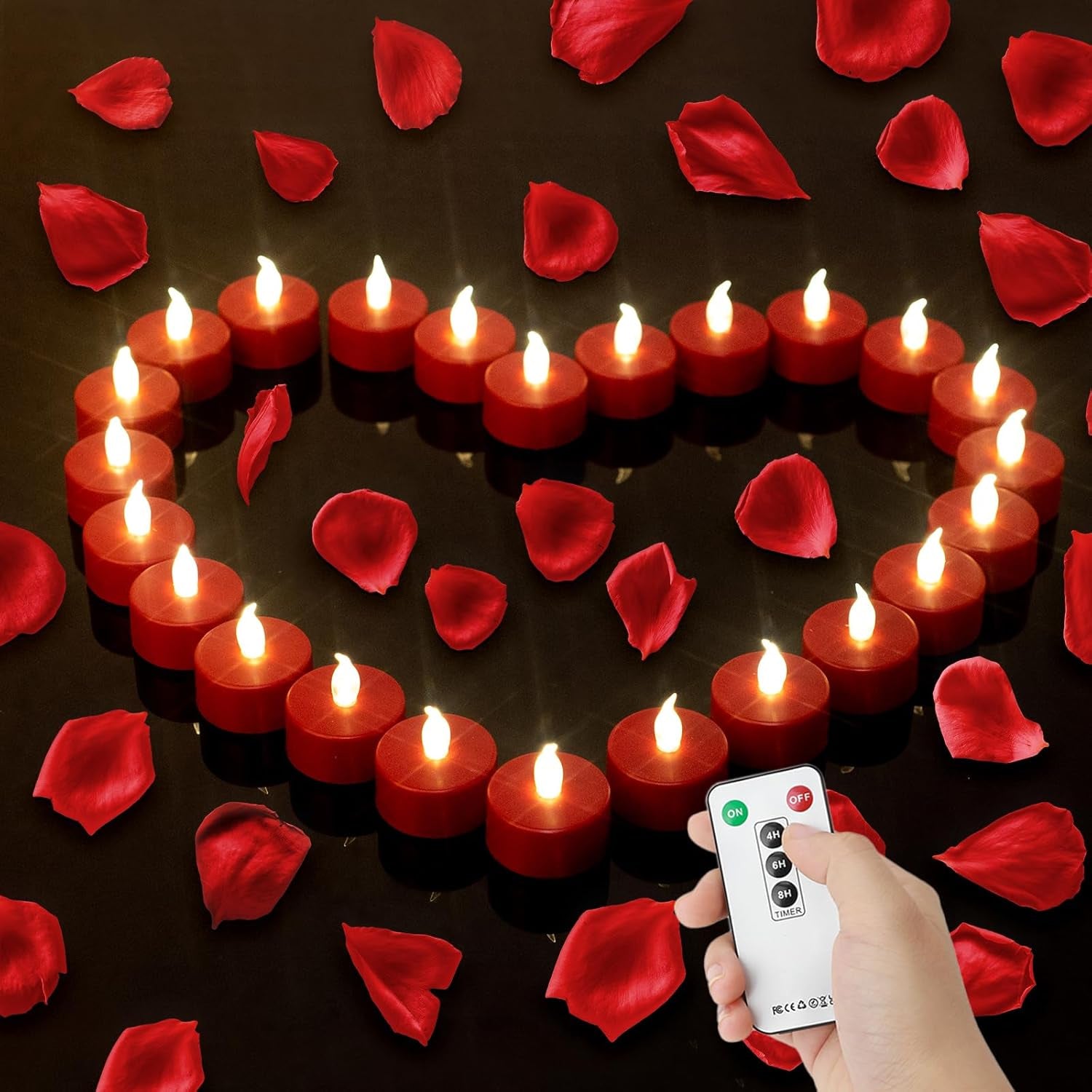Tea Light Candles with Remote Control,Flickering Flameless LED Candle,Long Lasting 400+Hours,Battery Operated with Timer for Home Decoration Seasonal &Festival Celebration Warmyellow (24Pcs)