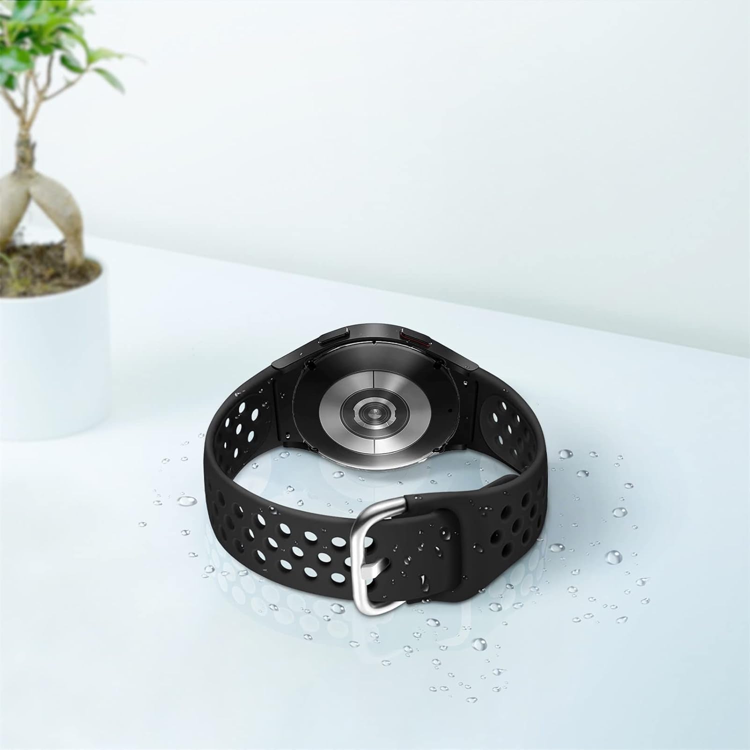 Sport Bands for Samsung Galaxy Watch 6/5/4 40Mm 44Mm,Watch 6/4 Classic 47Mm 43Mm/46Mm 42Mm Women/Men,Silicone Strap for Samsung Watch 5 Pro 45Mm,No Gap Replacement Wristband Breathable Correa