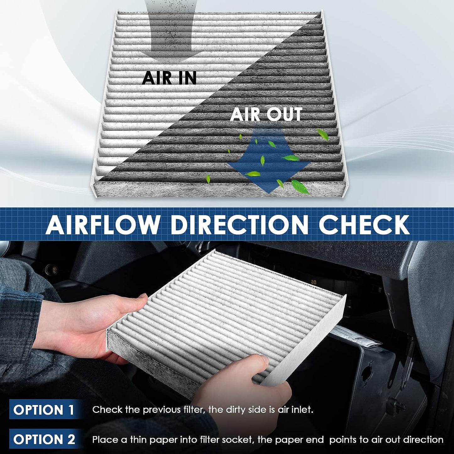 Premium Cabin Air Filter with Activated Carbon,Replacement for Cf11809,Fit for Chevrolet Silverado 1500Ld/2500Hd/3500Hd/Suburban,Gmc Sierra 1500/2500Hd/3500Hd/Yukon.