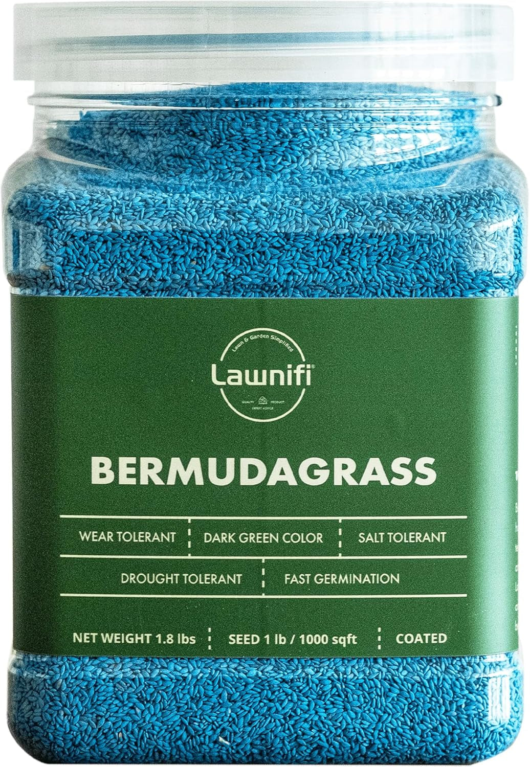 Bermuda Grass Seeds for Lawn, 1.8 Lbs Covers 2,000 Sq Ft