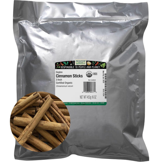 Organic Ceylon Cinnamon Sticks 3" 1Lb - Bulk Cinnamon Sticks for Crafts, Drinks, Holiday Recipes, Cinnamon Powder and More TLBH