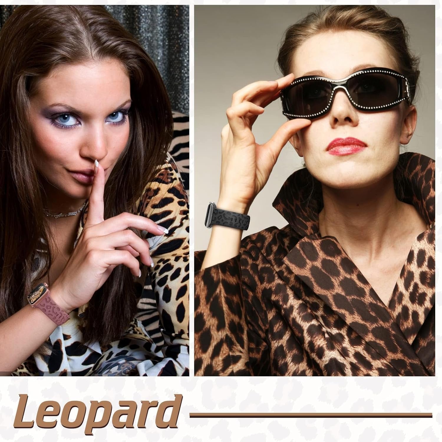 Leopard Engraved Silicone Watch Band Compatible with Apple Watch Band 38Mm 40Mm 41Mm 42Mm 44Mm 45Mm 49Mm Women Men Wristbands Compatible with Iwatch Series 8 7 6 5 4 3 2 1 SE