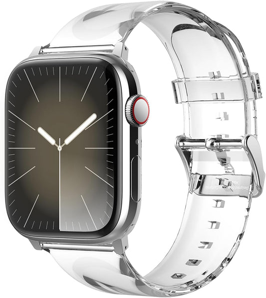 Clear Band Compatible with Apple Watch Band Ultra2/Ultra/Se/10/9/8/7/6/5/4/3/2/1 Compatible with Iwatch 38Mm 40Mm 42Mm 44Mm 45Mm 46Mm 49Mm – Transparent Protective Band, Watch Strap Connector Included