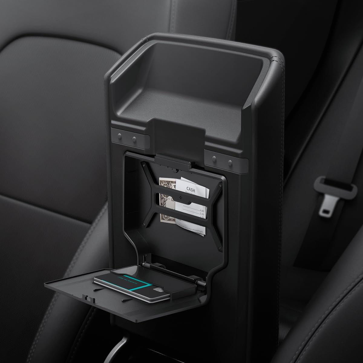 Center Console Organizer Tray(Carbon Edition) Designed for Tesla Model 3 2024 Refresh with Smooth Slide Technology