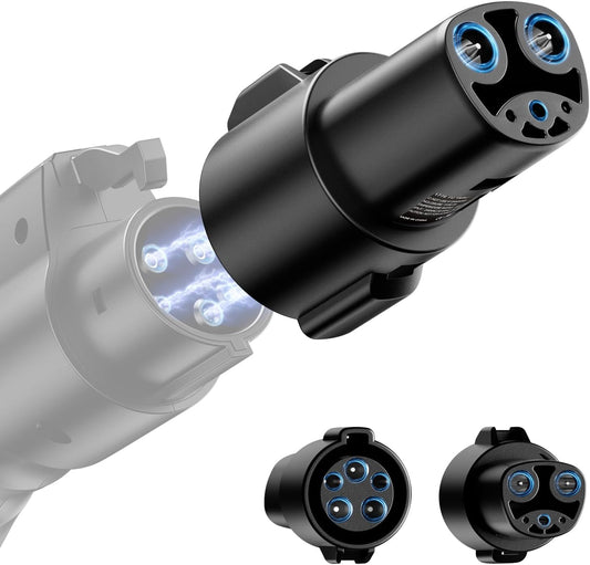 J1772 to Tesla Charger Adapter, Max 80A 280V Fast Charging for Tesla Model 3/Y/X/S with Safety Certified Charger Connecting Charging Adapter, SAE J1772 EV Adapter for Tesla Cars Only