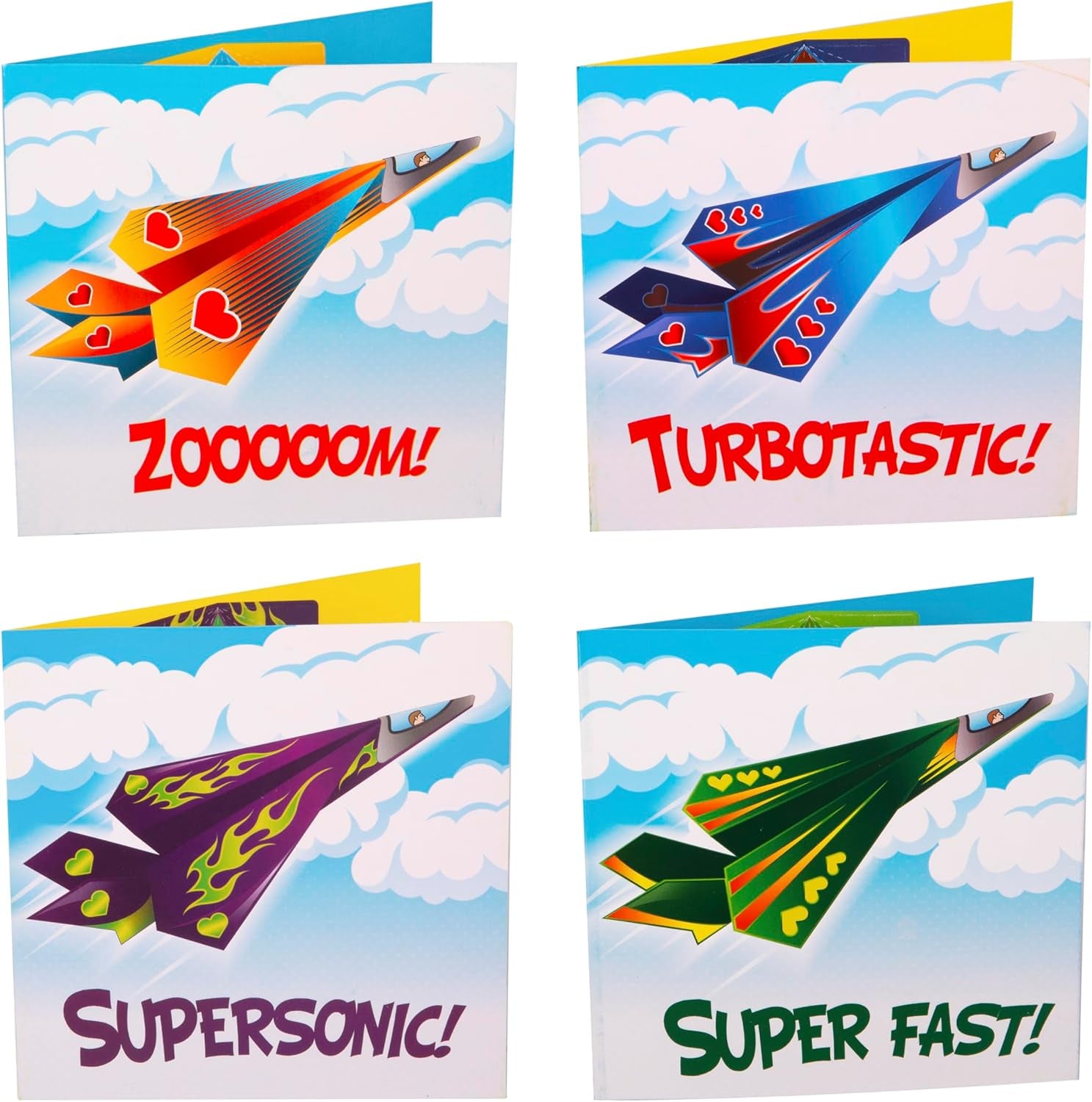 28-Pack Flying Paper Airplanes Valentines Cards for Kids Classroom with Envelopes I Valentines Day Cards for Kids School | Party Favor Bulk Toys, Classroom Toy | Origami Paper Airplane Kit
