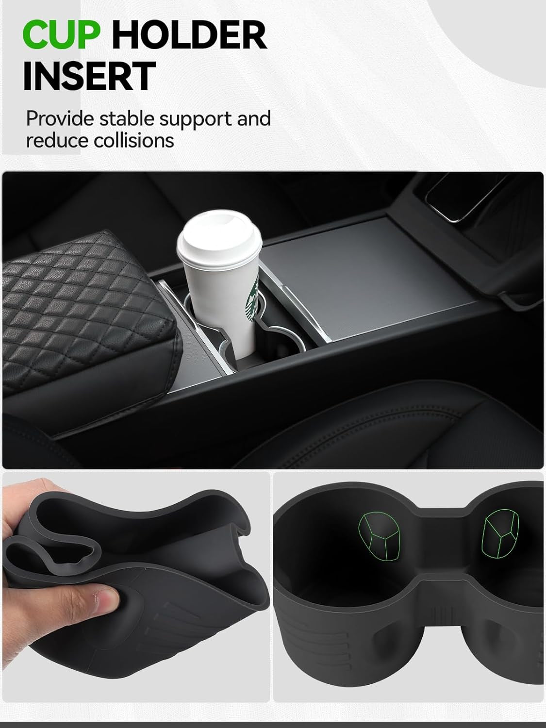 7PCS Center Console Organzier Tray for Tesla Model 3 Highland 2025 2024, Armrest Hidden Storage Box Cup Holder Wireless Charger Pad for Tesla Model 3 Accessories 2024 2025