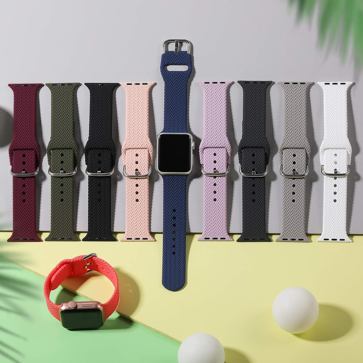Compatible with Apple Watch Band 38Mm 40Mm Women Men Series 6, Comfortable Flexible Textured Weave Pattern Sport Wristband for Apple Watch SE Series 6 5 4 3 2 1, Black
