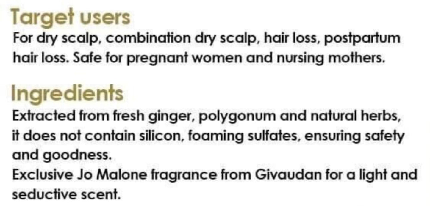 Ginger Zingiber Officinale Juice Prevent Hair Loss Stimulate Hair Growth Shampoo & Conditioner Mini Set TLBH