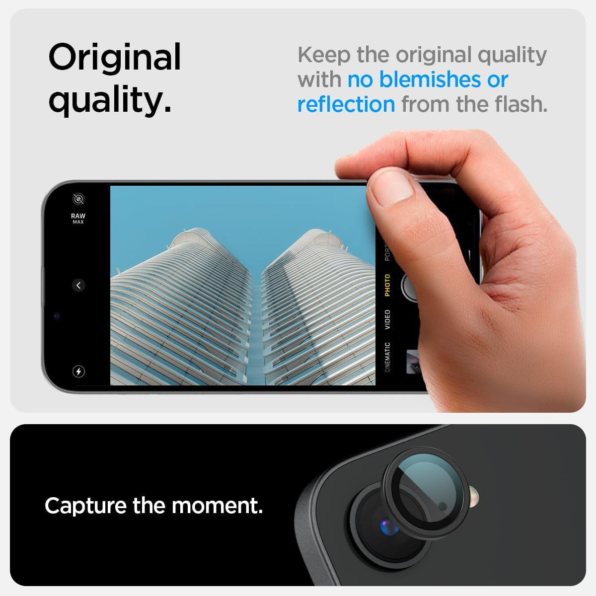 Camera Lens Screen Protector [Glastr Optik Pro] Designed for Iphone 16E - Black [2 Pack]