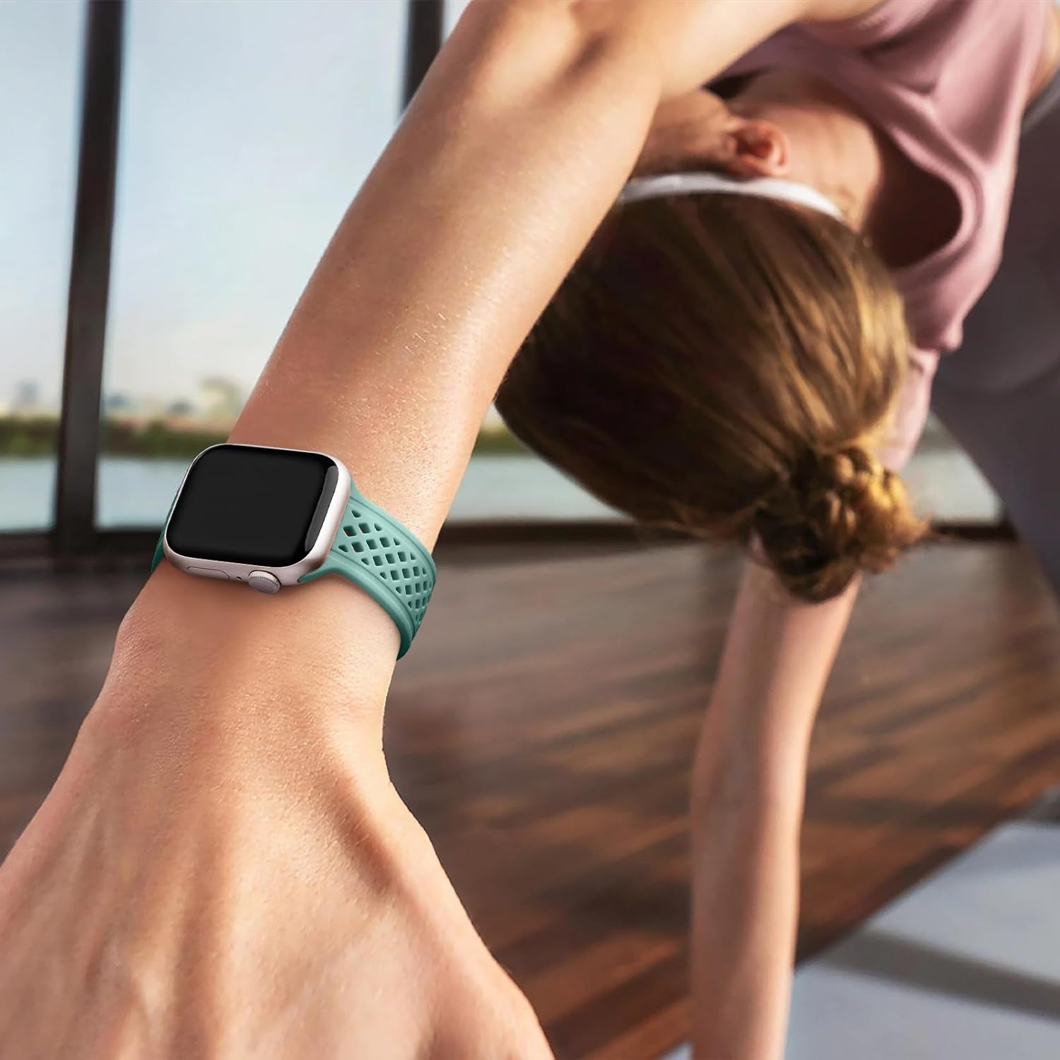 Diamond Hollow-Out Band Compatible with Apple Watch Bands 38Mm 40Mm 41Mm 42Mm 44Mm 45Mm 49Mm Women Men, 3 Pack Sport Band Breathable Silicone Straps for Iwatch Ultra SE Series 9 8 7 6 5 4 3 2 1