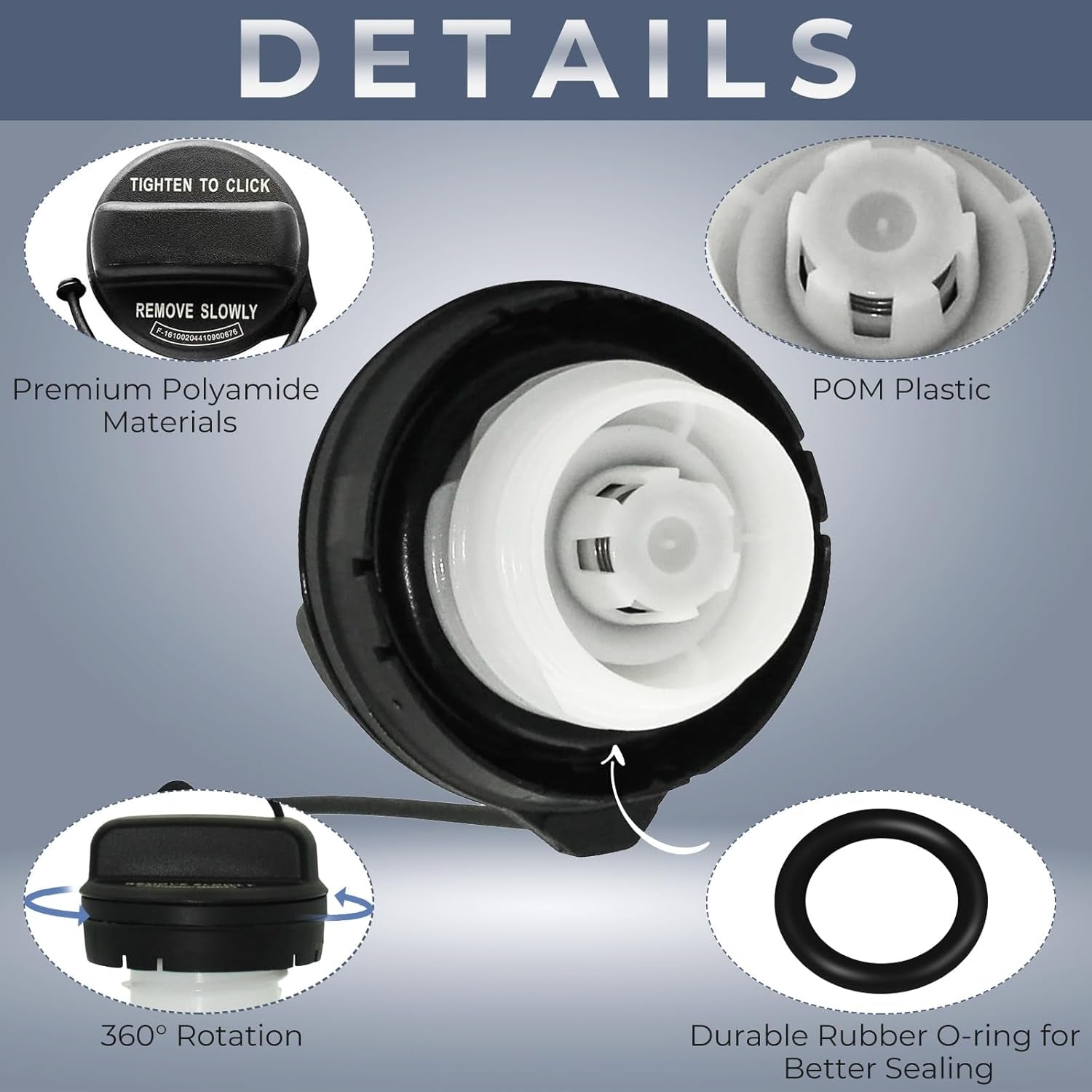 Gas Cap, Fuel Cap for Honda 2008-2017 Accord, 2009-2015 Pilot, 2011-2017 Odyssey, 2010-2014Insight, 2016-2020 HR-V, 2007-2016 CR-V, 2012-2015Crosstour Civic Accord Crosstour 17670T3WA01, 17670-T3W-A01