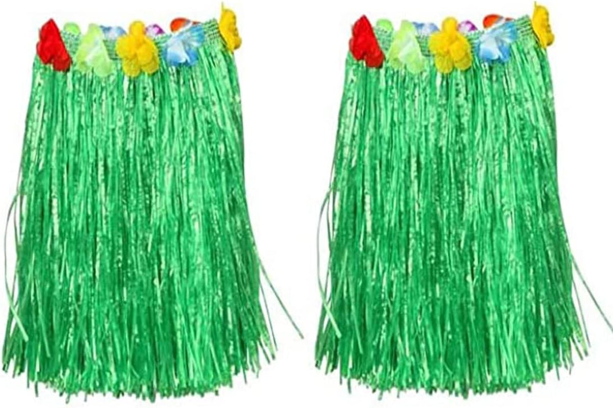 Flowered Luau Hula Skirts for Luau Party Hawaiian Theme Halloween Costume Pack of 2