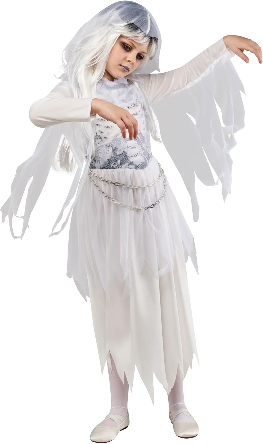 Child Forum Ghostly Girl Costume Dress with Hoodcostume Dress with Hood