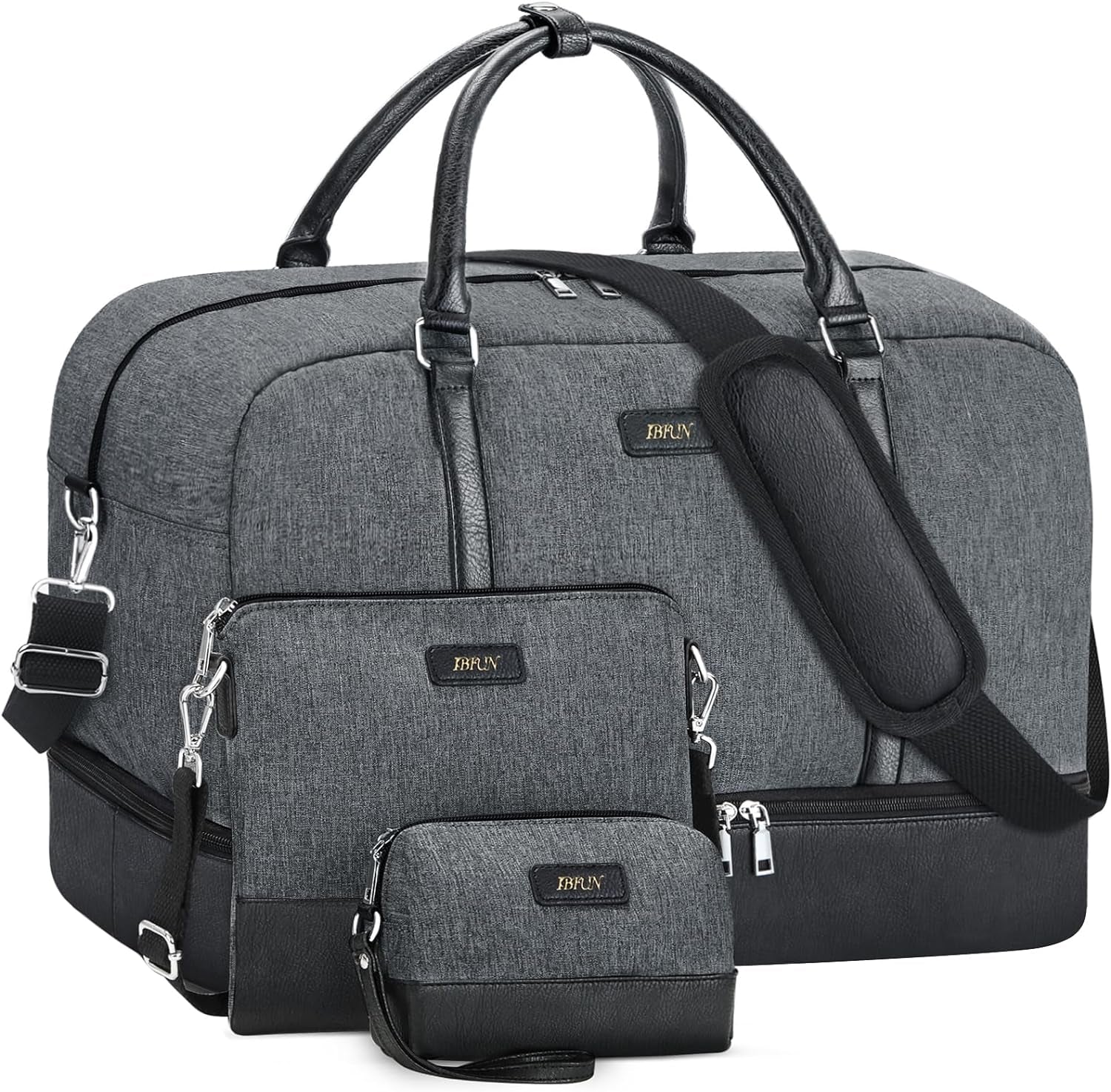 Weekender Bags for Women, 21" Weekender Travel Bag, Travel Duffle Bag with Shoe Compartment Carry on Overnight Duffel Bag for Weekend Travel Business Trip, 3PCS