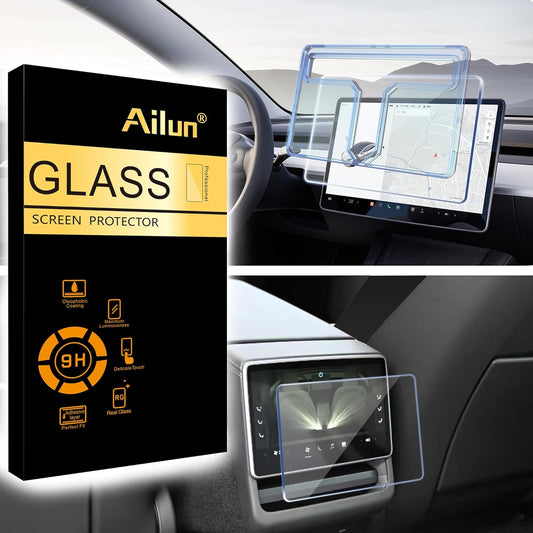 Tempered Glass Screen Protector for Tesla Model 3 2024 Highland Refresh Center Console Dashboard Touchscreen [15.4 Inch] with Auto Alignment Tool + Armrest Box Screen Protector [8 Inch]