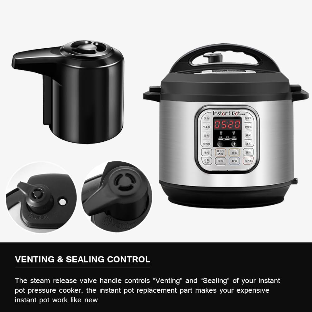 Steam Release Valve Handle Replacement for Instant Pot Duo/Duo plus 3, 5, 6 and 8 Quart, Mini 3 Qt, Duo50 5 Qt, Duo/Duo plus 60 6 Qt, and Duo/Duo plus 80 8 Qt
