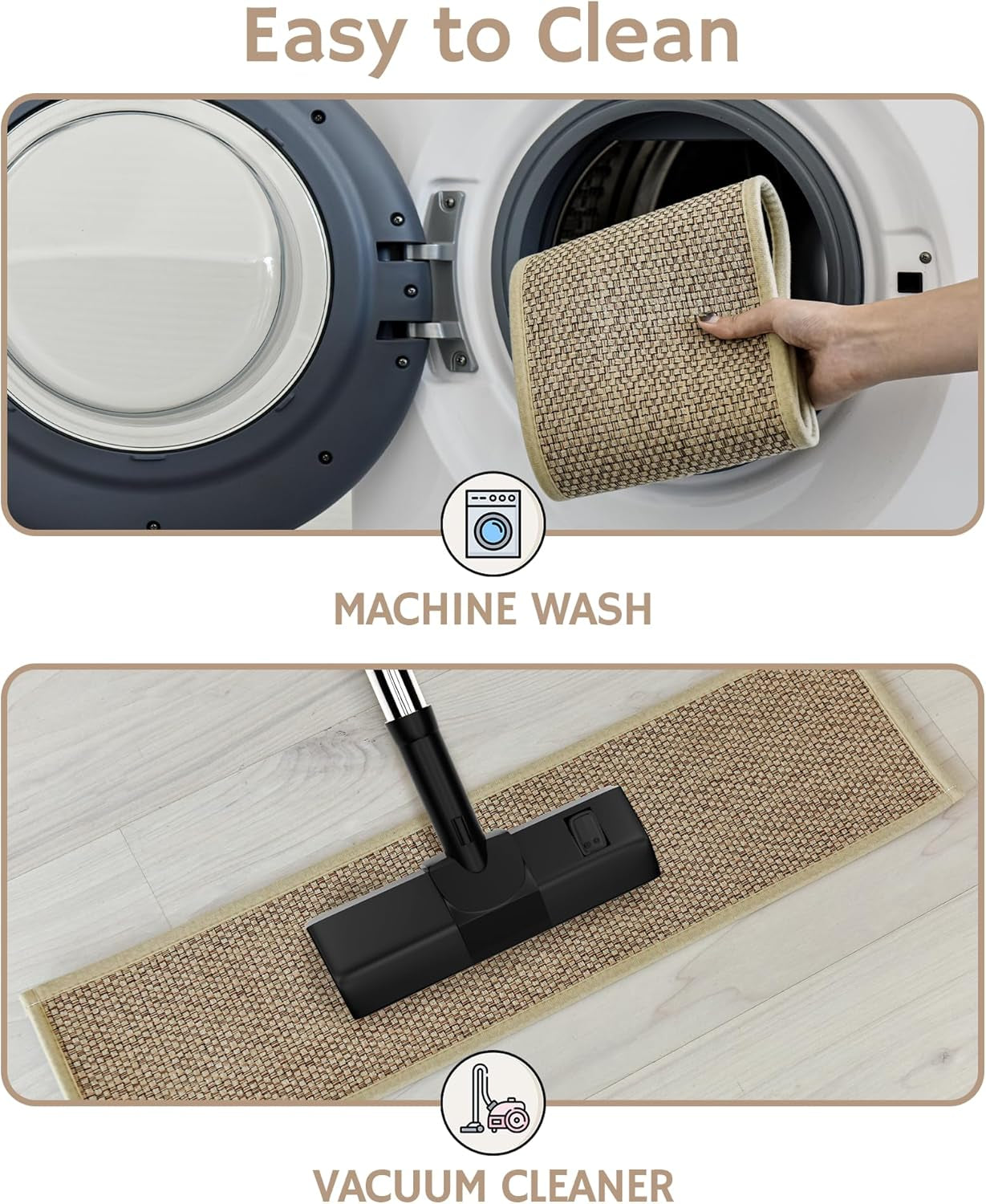 Stair Treads Non-Slip, Stair Runners for Wooden Steps, 8"X30", Stair Carpet Treads, Stair Rugs for Kids and Dogs,15Pcs, Rubber Backing Stair Covers for Wood Stairs, Stair Mats, Beige