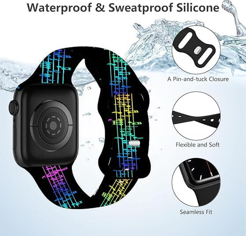 Cute Sport Wristband Compatible with Apple Watch Band 40Mm 44Mm 46Mm 41Mm 45Mm 38Mm 42Mm 49Mm,Soft Silicone Replacement Strap for Iwatch Series 10 9 Ultra SE 8 7 6 5 4 3 2 1 for Women Men