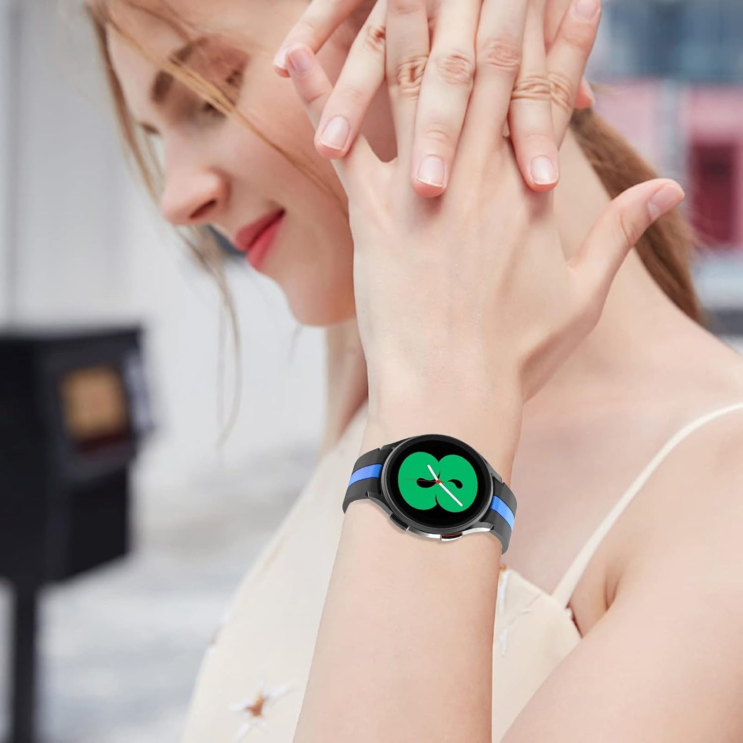Compatible with Samsung Galaxy Watch 4 Band，Soft Silicone Sports Strap for Galaxy Watch 4 40Mm 44Mm / Galaxy Watch 4 Classic 42Mm 46Mm / Galaxy Watch 3 41Mm Smartwatch