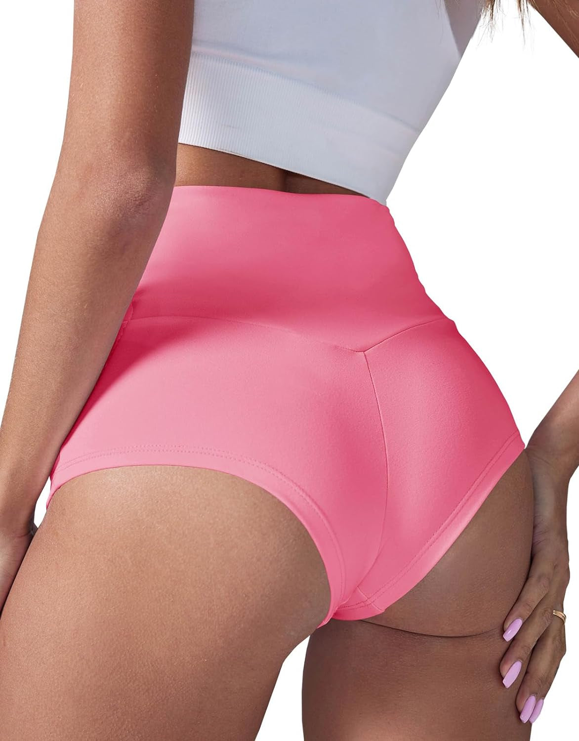 Women'S High Waist Yoga Shorts Gym Workout Booty Dance Hot Pants Athletic Butt Lifting Sports Leggings