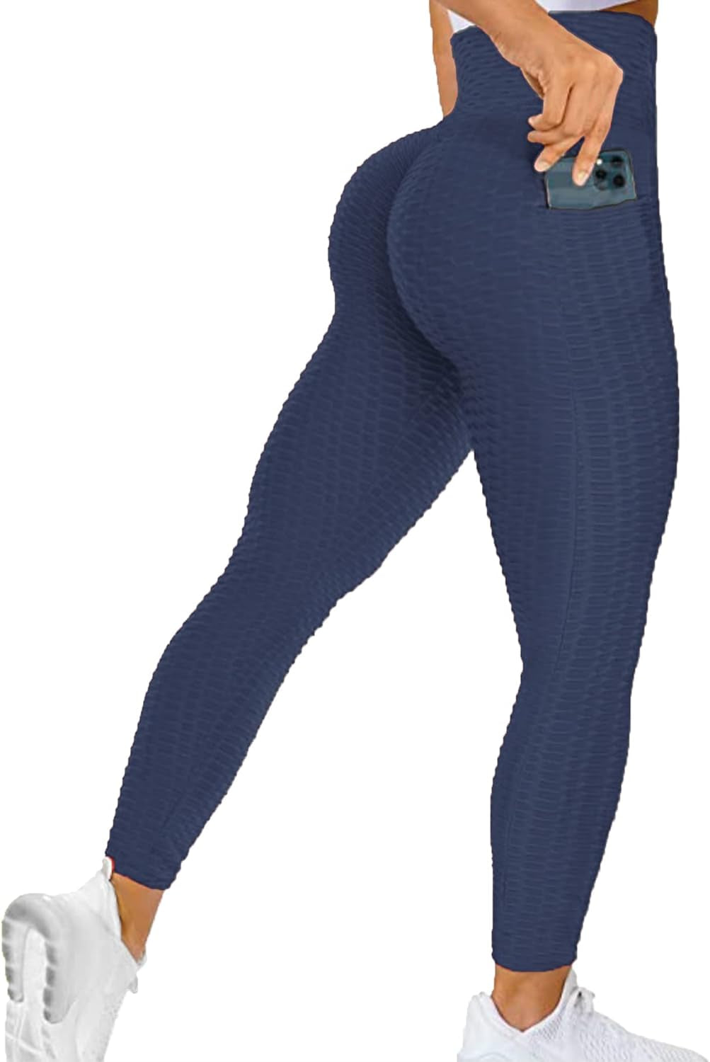 Womens Yoga Pants with Pockets Tummy Control Scrunched Booty Textured Leggings Peach Butt Lift TIK Tok