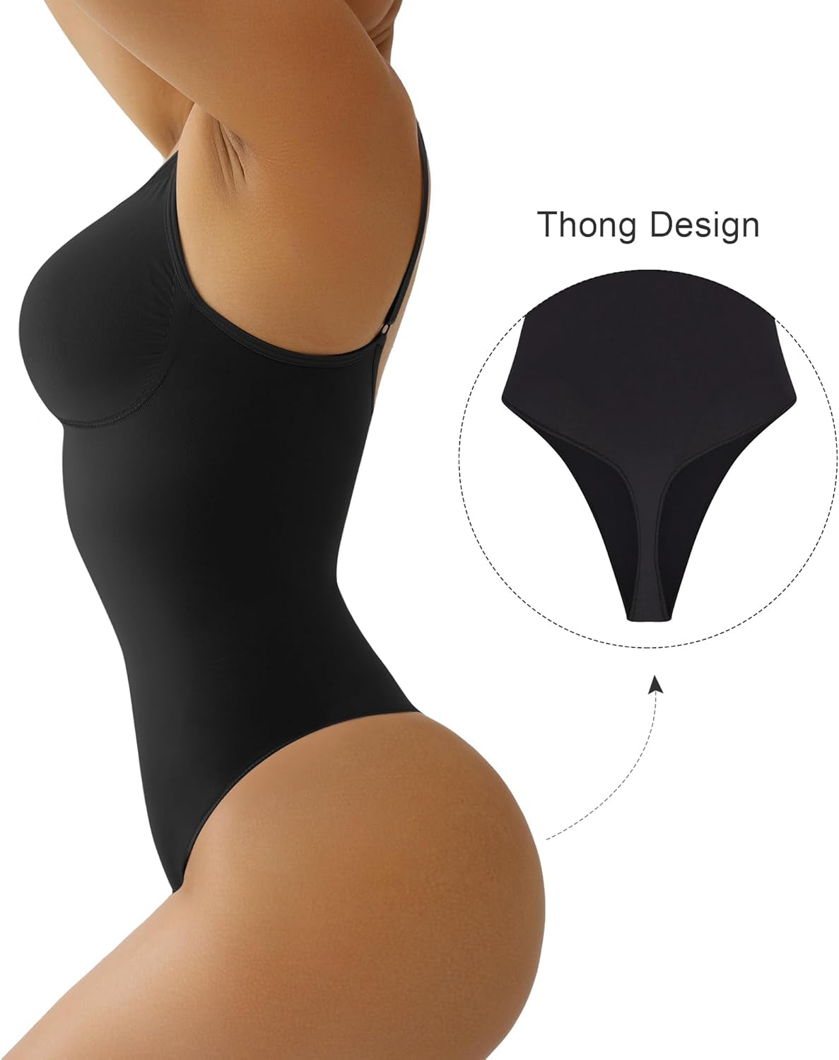 Bodysuit for Women Tummy Control Shapewear Seamless Sculpt Body Shaper with Removable Pads