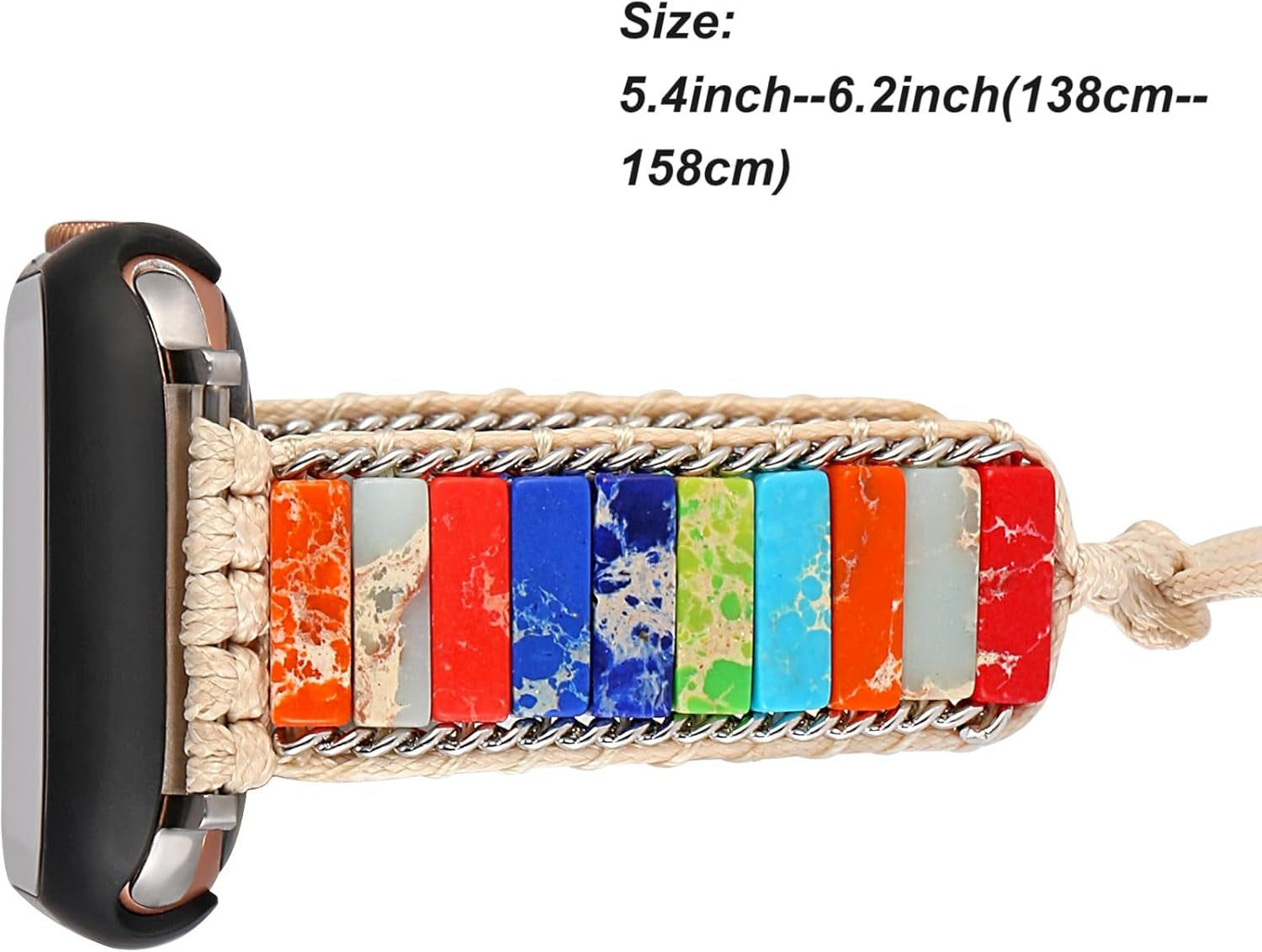 Beaded Boho Watch Band Compatible with Apple Watch Bands 38Mm 40Mm 41Mm 42Mm 49Mm 45Mm Handmade Natural Stones Multilayer Pearl Jewelry Adjustable Braided Bracelet Strap for Iwatch Series Ultra 8 7 6 5 4 SE