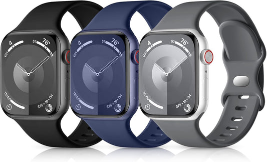 Compatible with Apple Watch Bands for Men, Soft Silicone Sport Replacement Strap Compatible with Apple Watch Bands 44Mm 45Mm 42Mm 49Mm Iwatch Bands Men Women Series 9 8 7 6 5 4 3 2 1 SE Ultra