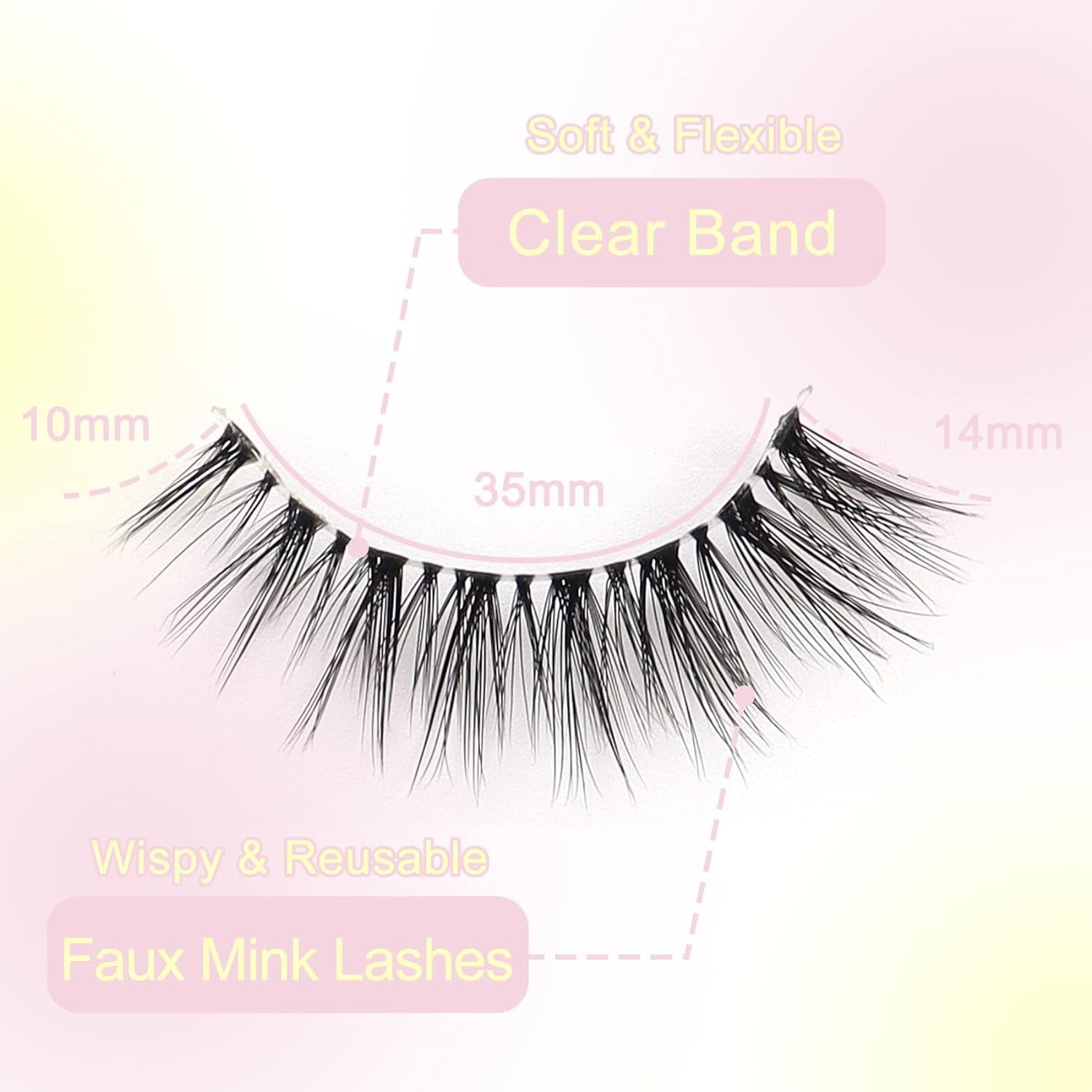 Lashes 5D Faux Mink Lashes 100% Handmade Luxurious Fake Eyelashes Lightweight Fluffy False Eyelashes 5 Pairs Pack (G2)