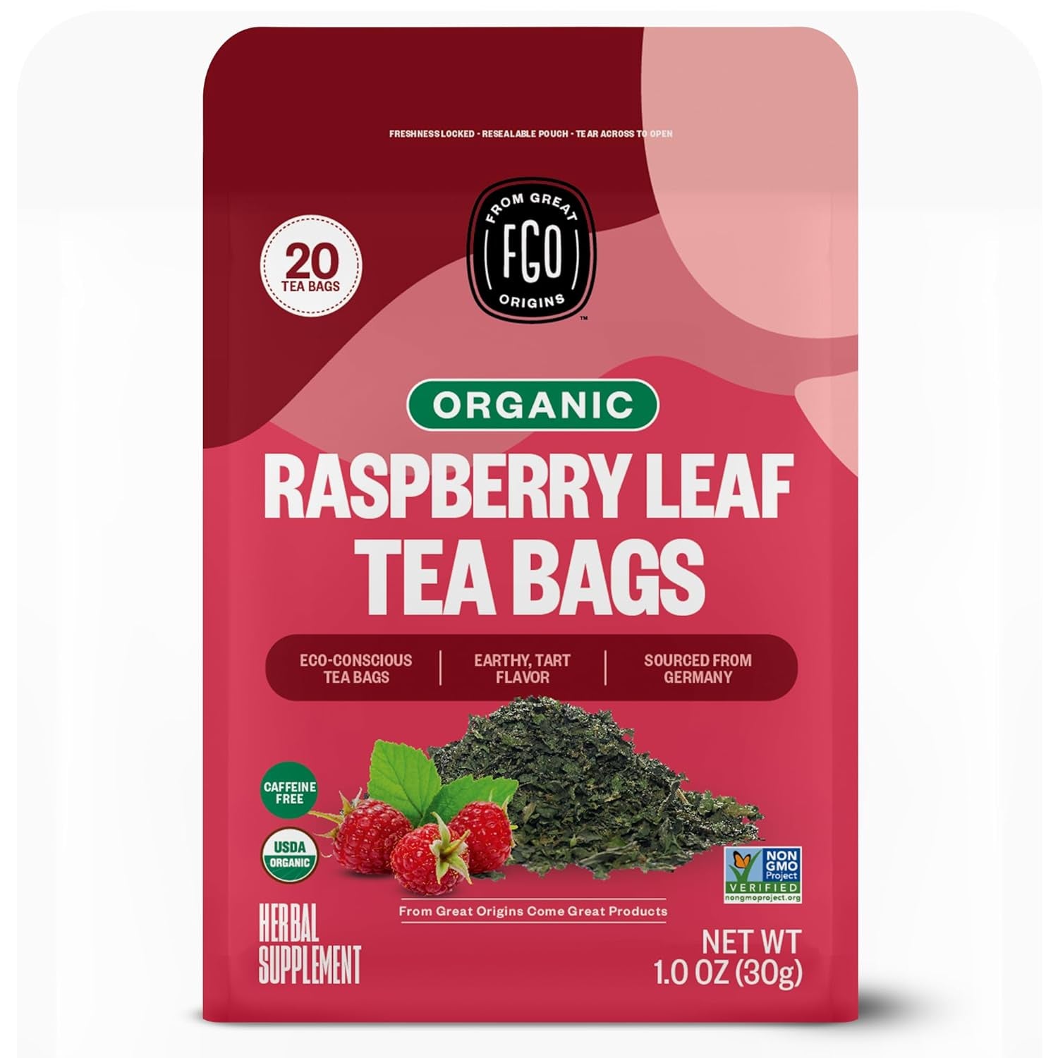 Organic Tulsi Holy Basil Tea, 100 Count, Eco-Conscious Herbal Tea Bags, Resealable Bag, Caffeine Free, Packaging May Vary (Pack of 1) TLBH