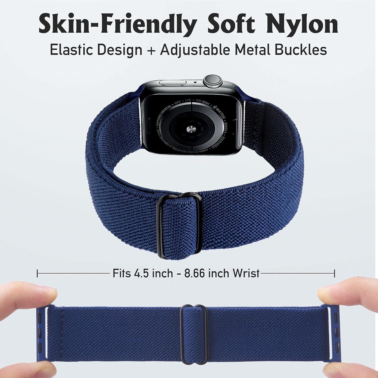 Stretchy Watch Band Compatible for Apple Watch Band 45Mm 44Mm 42Mm Comfortable Adjustable Sport Band for Iwatch Series 7 6 5 4 SE 3 2 1 Women Men