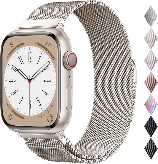 Original Stainless Steel Loop for Apple Watch Band 38Mm 40Mm 41Mm 42Mm 44Mm 45Mm 49Mm, Magnetic Clasp Replacement Bands for Iwatch Series Ultra SE 8 7 6 5 4 3 2 1, Women & Men Watch Strap for Apple