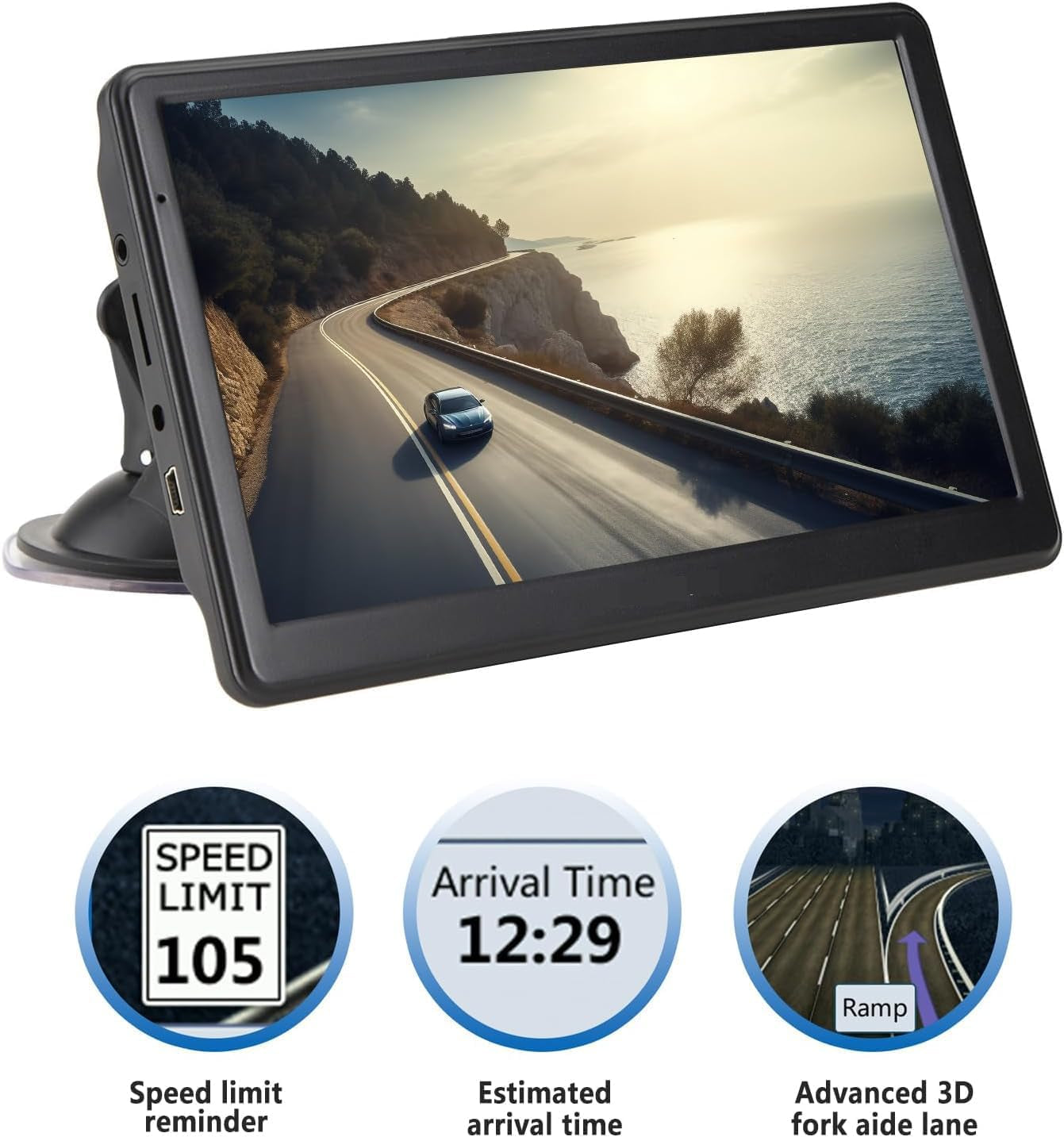 GPS Navigation for Car, 2024 Map 7 Inch Touch Screen Car GPS, Voice Turn Direction Guidance, Support Speed and Red Light Warning, Pre-Installed North America Lifetime Map Free Update TRUCK DRIVER TRUCK DRIVER