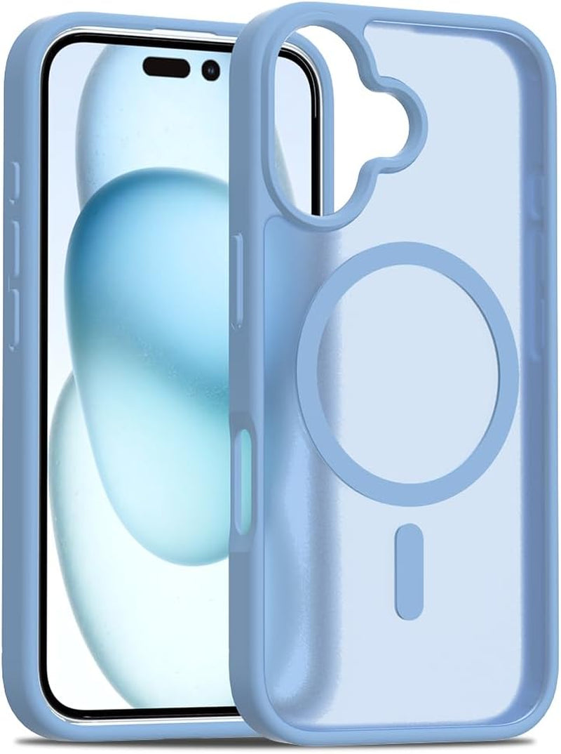 2025 New Magnetic for Iphone 16E Case,Compatible with Magsafe,Military Grade Drop Tested, Shockproof Matte Translucent Hard Back Slim Protective Case.Black Magnetic Circle.