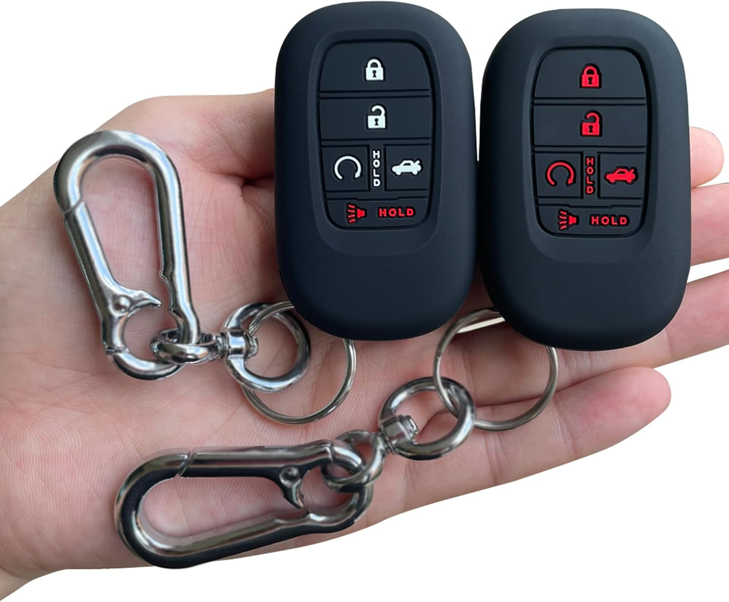 Key Fob Cover for (5 Buttons) Honda 2022 2023 2024 2025 Civic Accord HR-V Pilot CR-V, Silicone, 2-Pack, Black