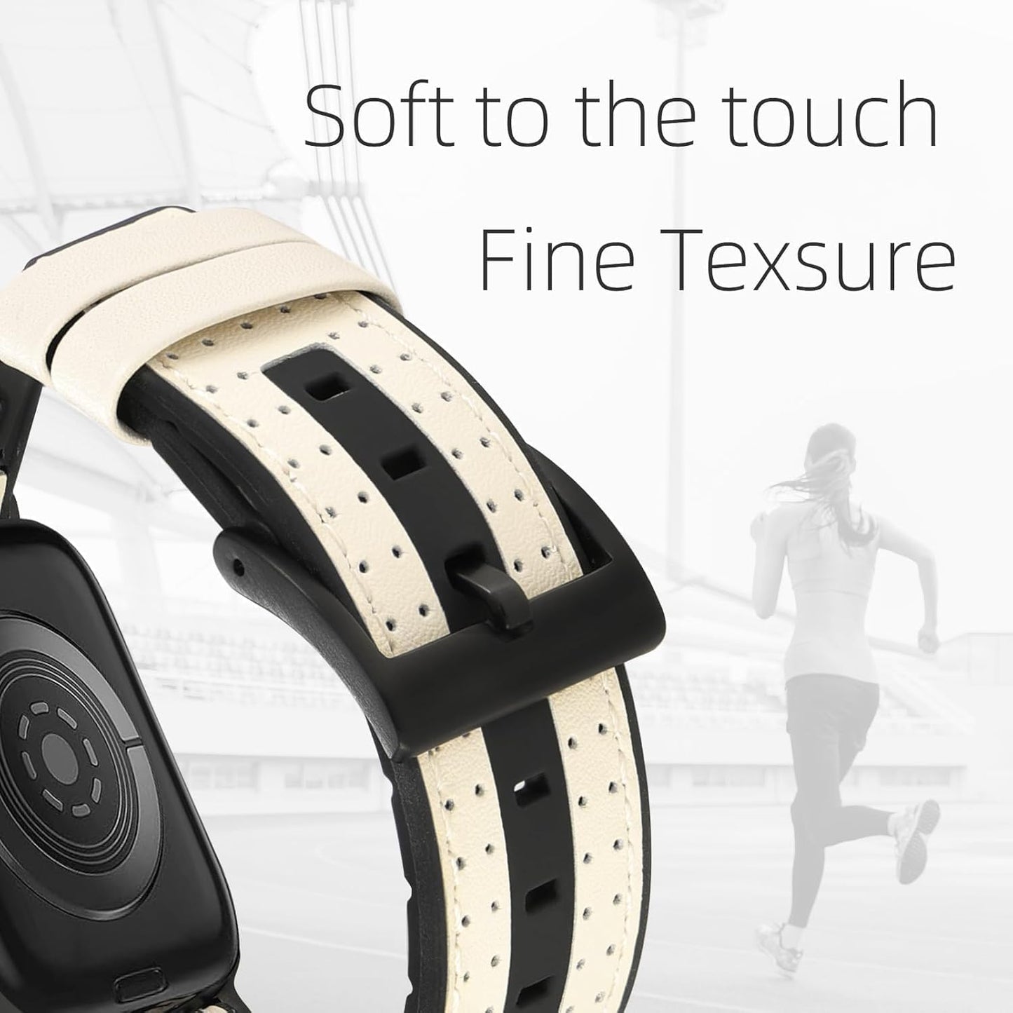Band Compatible with Apple Watch Band 38Mm 40Mm 41Mm 42Mm 44Mm 45Mm 49Mm,Top Leather Silicone Sports Band Wristband for Iwatch Ultra SE Series 9/8/7/6/5/4/3/2/1