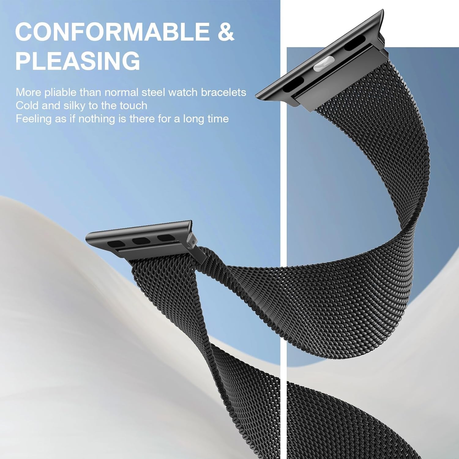 Stainless Steel Milanese Loop Compatible with Apple Watch Band 38Mm 40Mm 41Mm 42Mm 44Mm 45Mm 49Mm Men and Women, Mesh Loop Magnetic Clasp Replacement for Iwatch Bands Ultra Series 9 8 7 SE 6 5 4 3 2 1