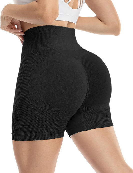 Scrunch Butt Lifting Workout Shorts for Women, Seamless High Waisted Contour Gym Yoga Biker Shorts